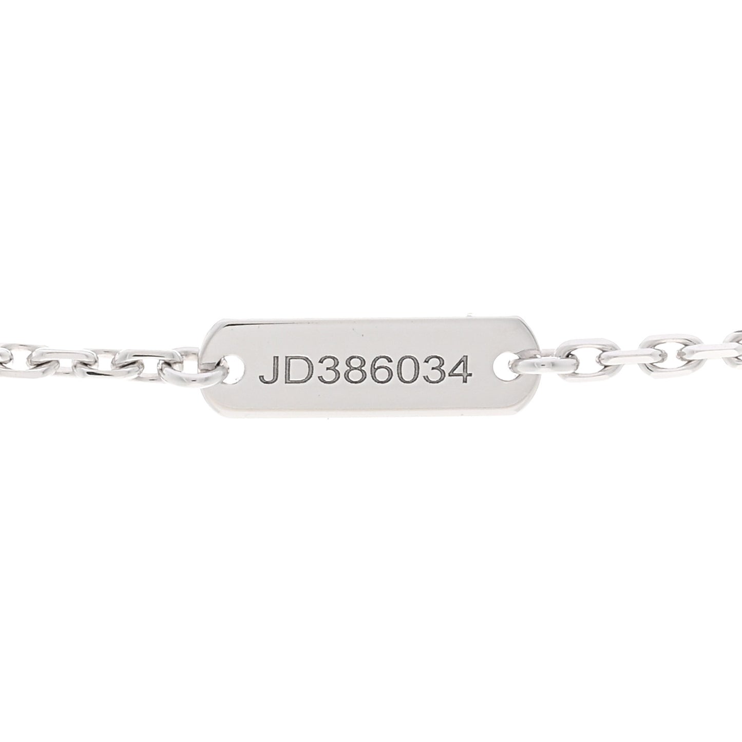18k White Gold Chalcedony Vintage Alhambra Pendant Necklace