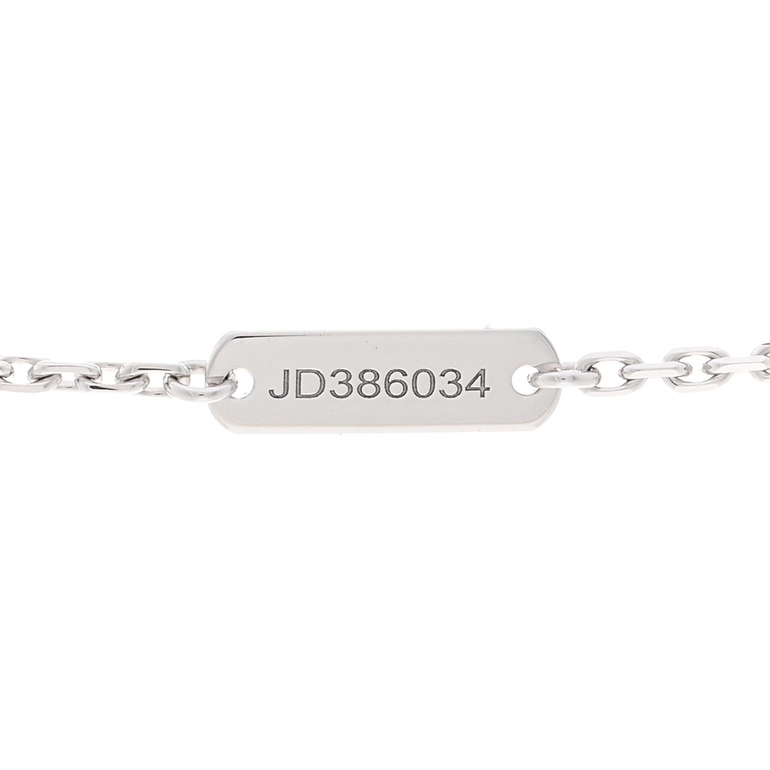 Van Cleef & Arpels 18k White Gold Chalcedony Vintage Alhambra Pendant Necklace 5 of 6