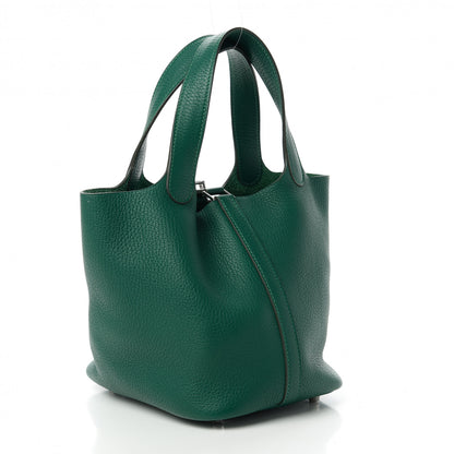Hermes Taurillon Clemence Picotin Lock 18 PM Malachite 3 of 12