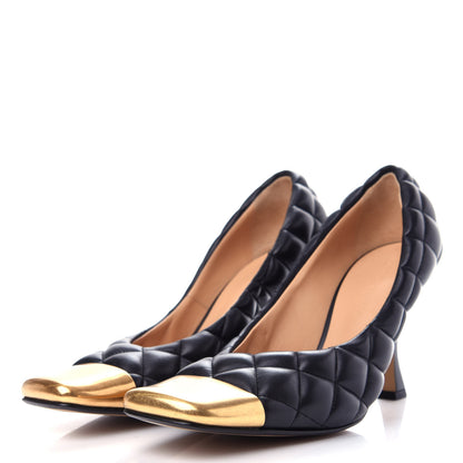 Bottega Veneta Nappa Matelasse Captoe Pumps 39 Black 3 of 10