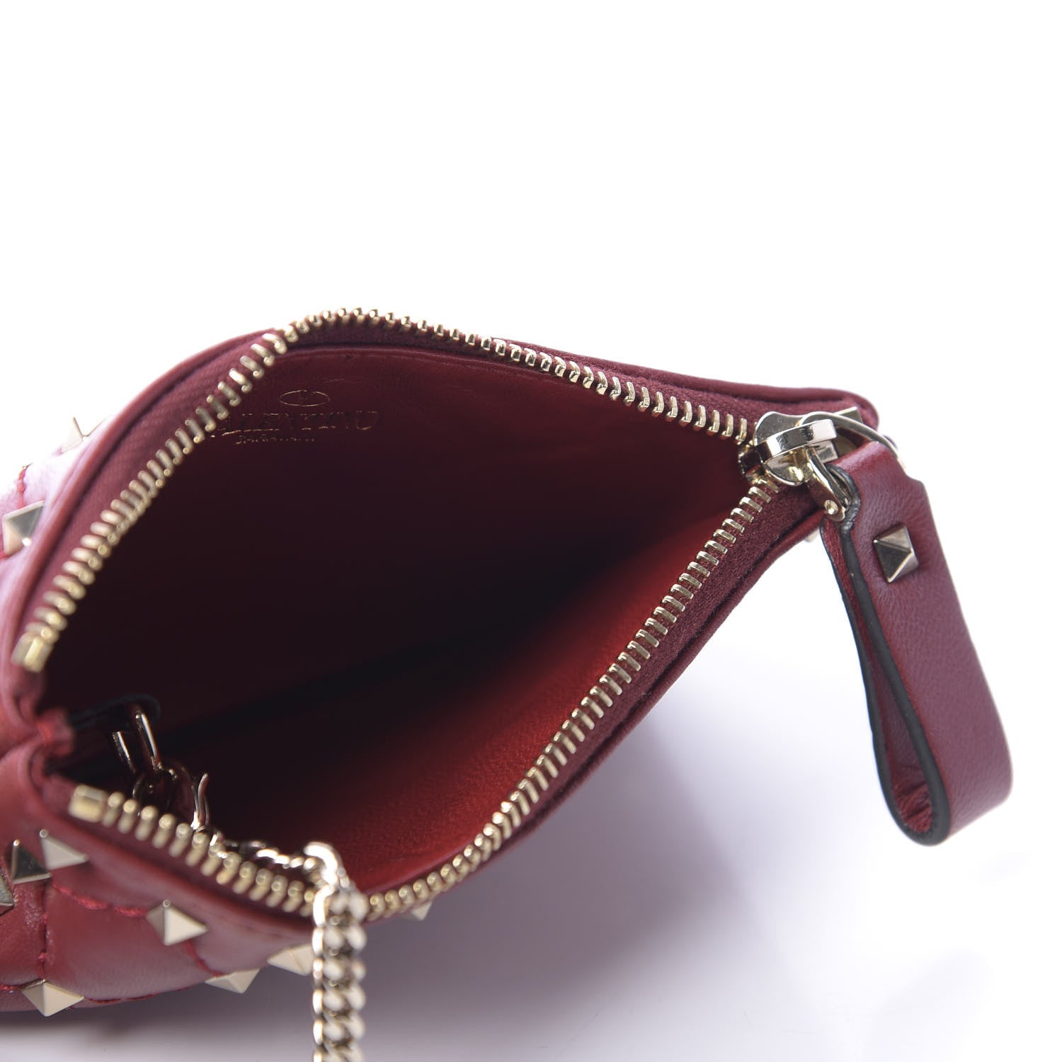Valentino Garavani Nappa Rockstud Spike Key Pouch Rubino 5 of 6