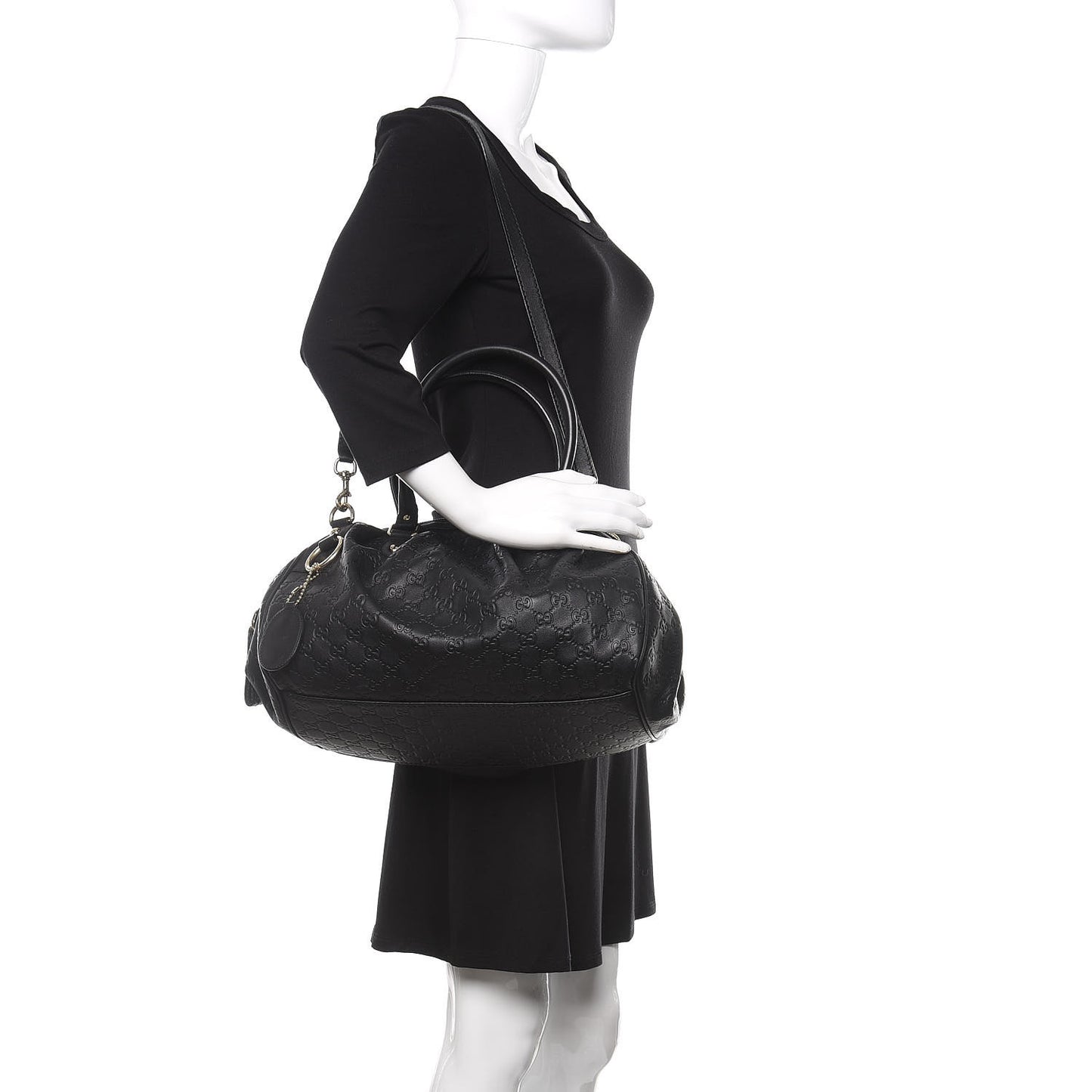 Guccissima Medium Sukey Boston Black