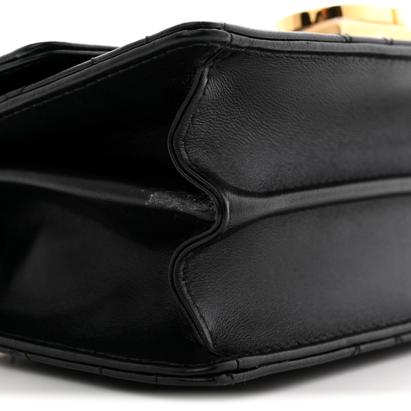 Calfskin Cannage Mini Ange Bag Black