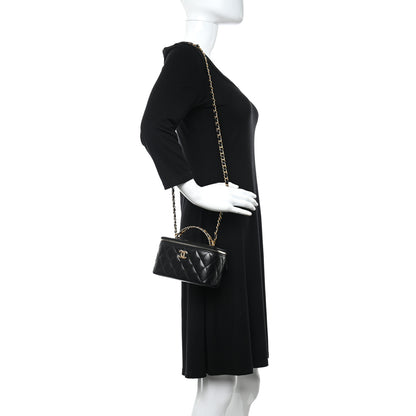 Chanel Shiny Caviar Quilted Pick Me Up Vanity Case Black 2 of 11