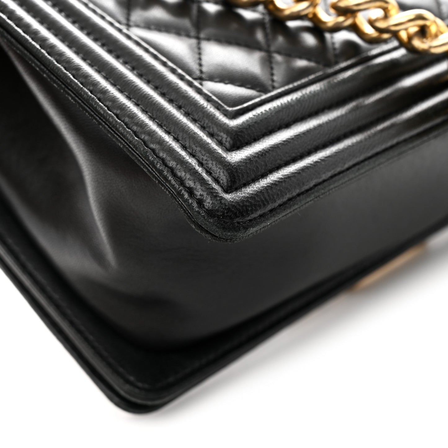 Lambskin Quilted Medium Boy Flap Black
