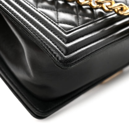 Chanel Lambskin Quilted Medium Boy Flap Black 12 of 13