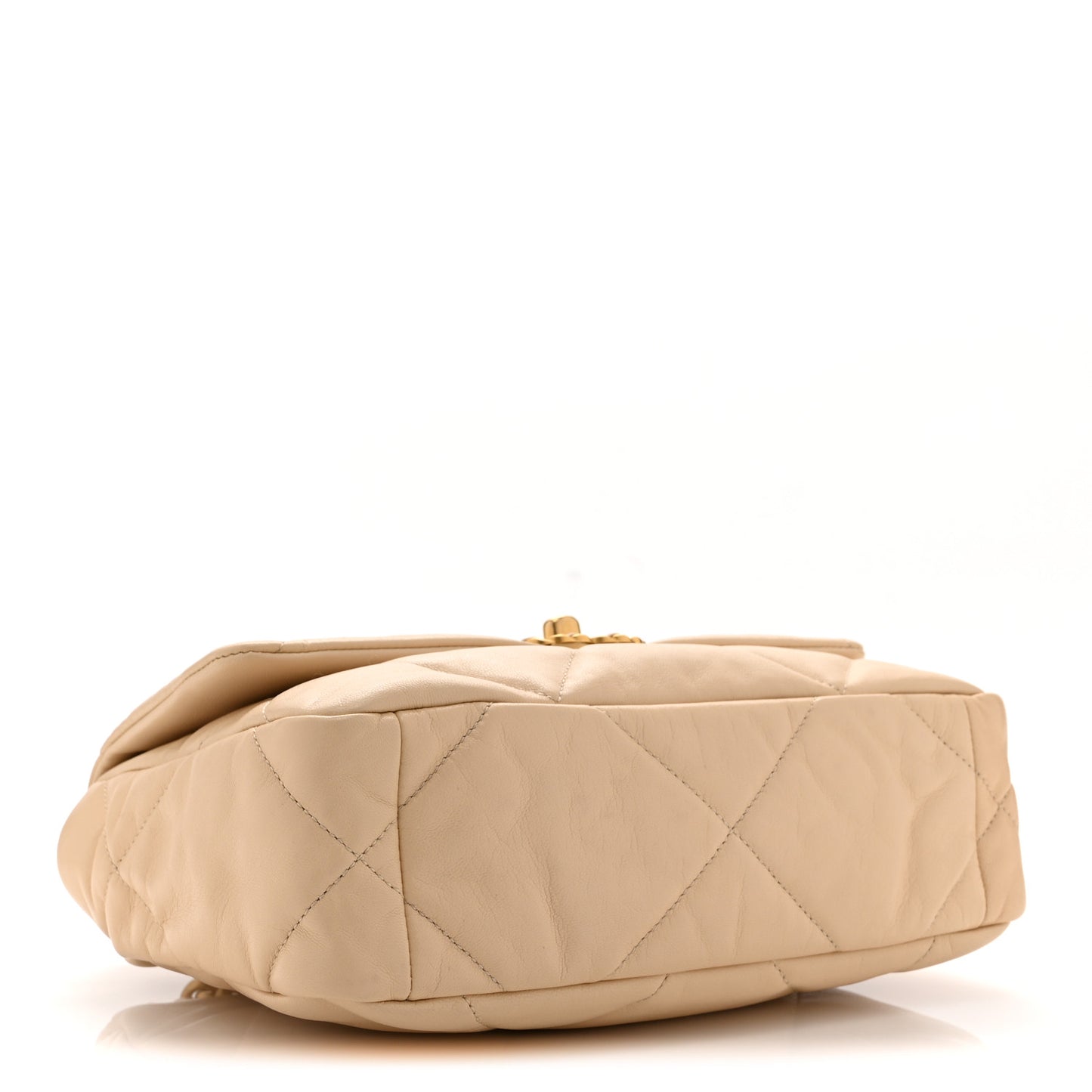 Lambskin Quilted Medium Chanel 19 Flap Light Beige