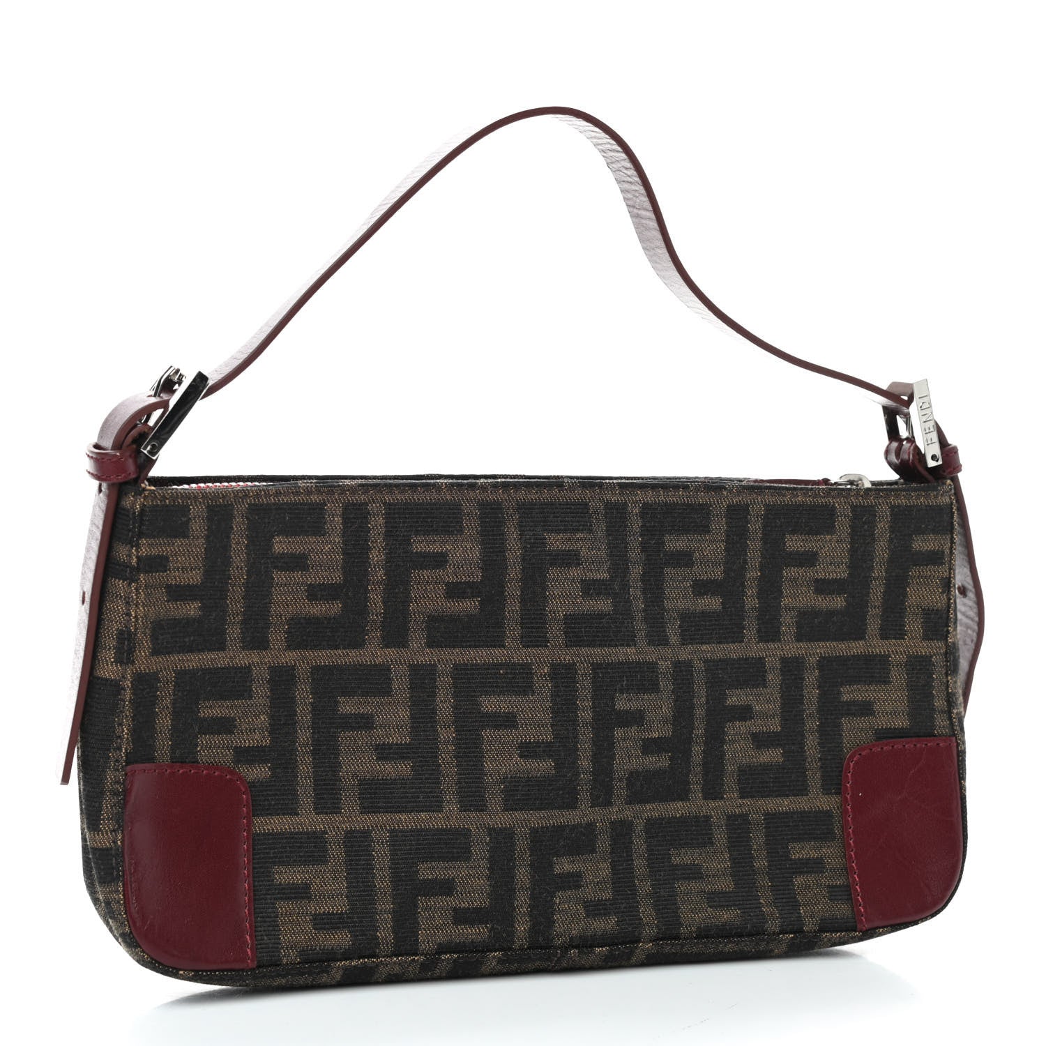 Fendi Zucca Pochette Tobacco Red 2 of 8