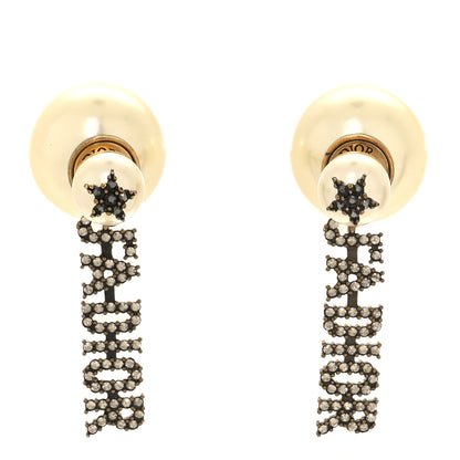 Christian Dior Pearl Crystal J'Adior Tribales Earrings Antique Gold 1 of 5