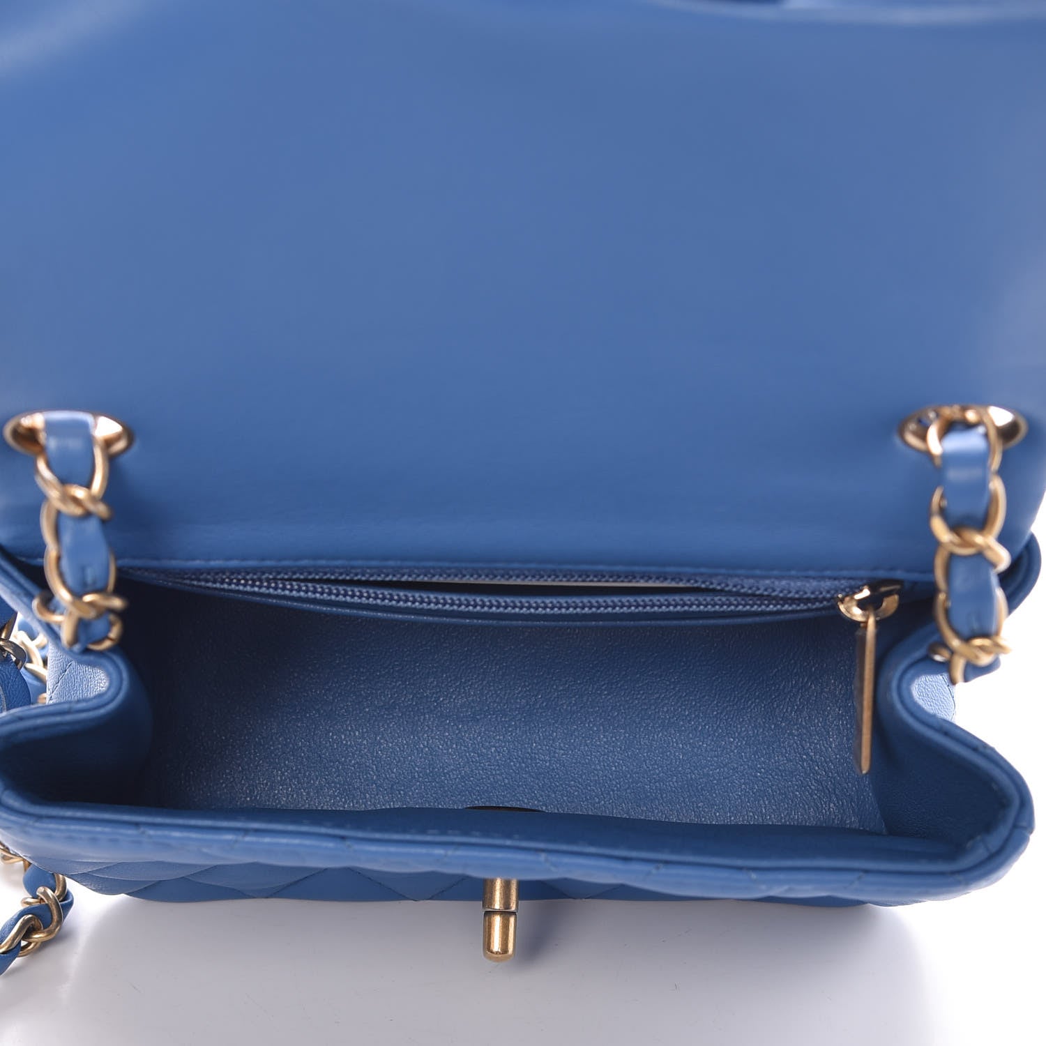 Chanel Lambskin Quilted Mini Square Flap Blue 7 of 10