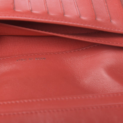 Chanel Lambskin Double Stitch Quilted Yen Wallet Red 7 of 13