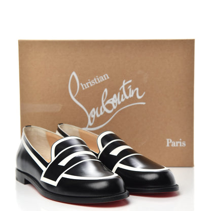 Christian Louboutin Calfskin Womens Tromoca Contrast Flat Loafers 36.5 Black White 9 of 9