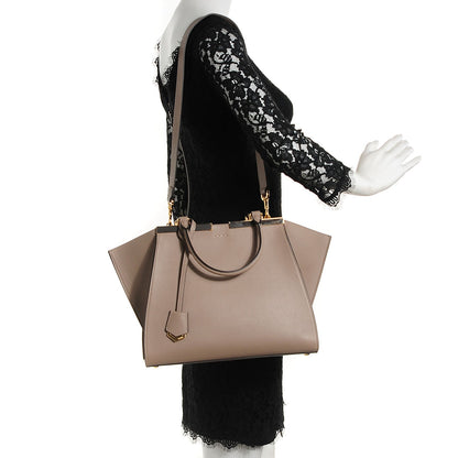 Fendi Vitello Dolce Shiny Nappa Petite 3Jours Tote Tortora Emerald 2 of 11