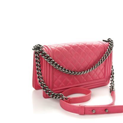 Chanel Calfskin Quilted Medium Boy Flap Pink 3 of 12