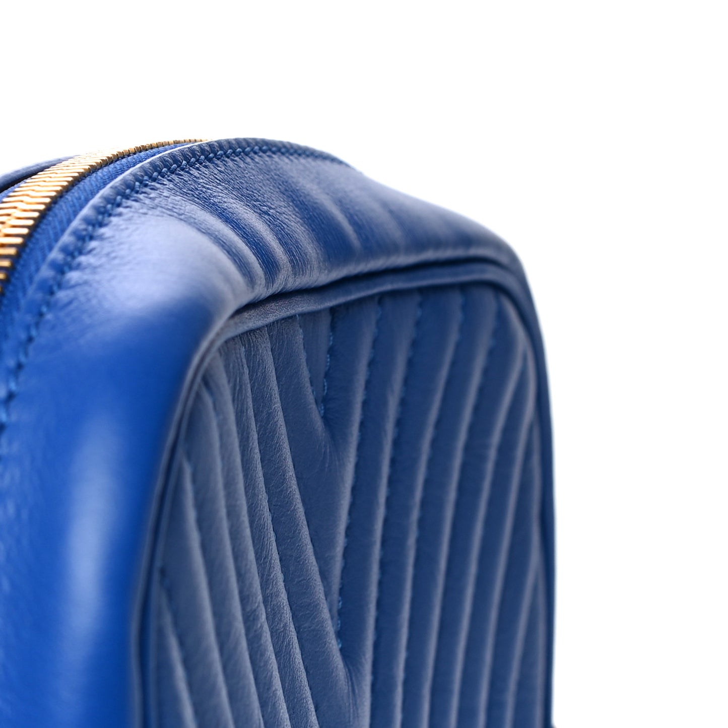 Calfskin New Wave Camera Bag Bleu Neon
