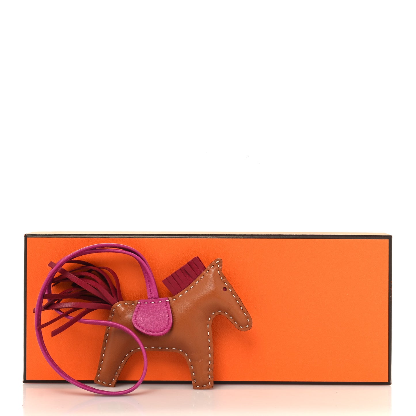 Milo Lambskin Grigri Rodeo Horse Bag Charm PM Gold Rubis Rose Poupre