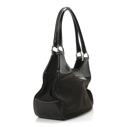 Prada Tessuto Nylon Calfskin Shoulder Bag Mimetico Moro 3 of 9