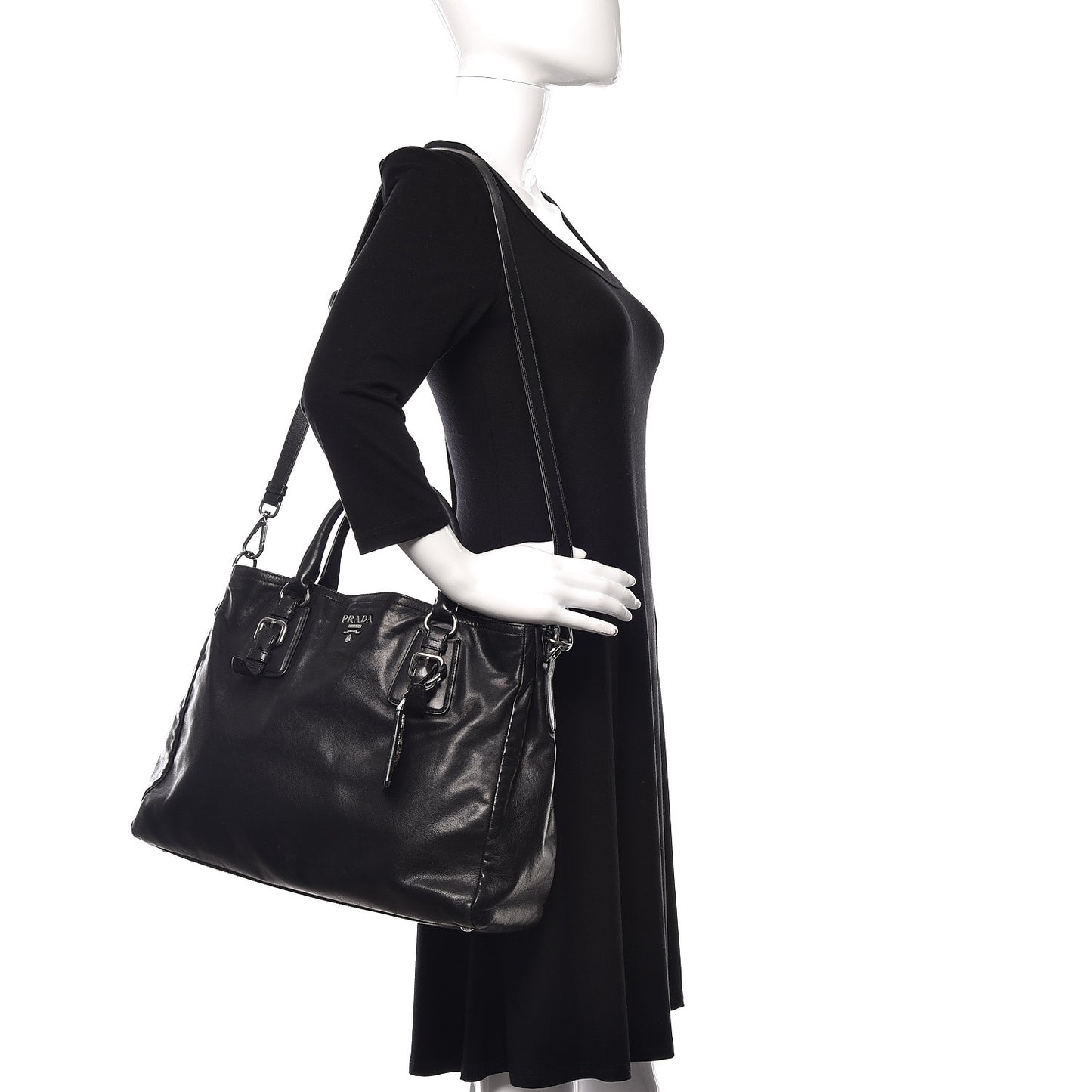 Soft Calfskin Shoulder Bag Black