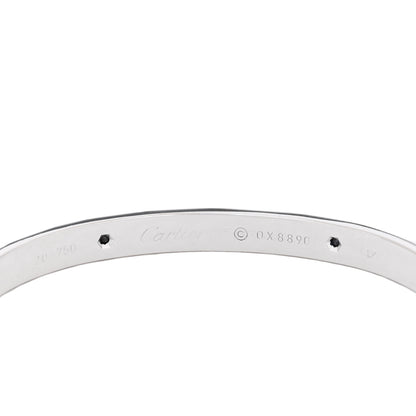 Cartier 18K White Gold Black Sapphire LOVE Bracelet 20 3 of 5