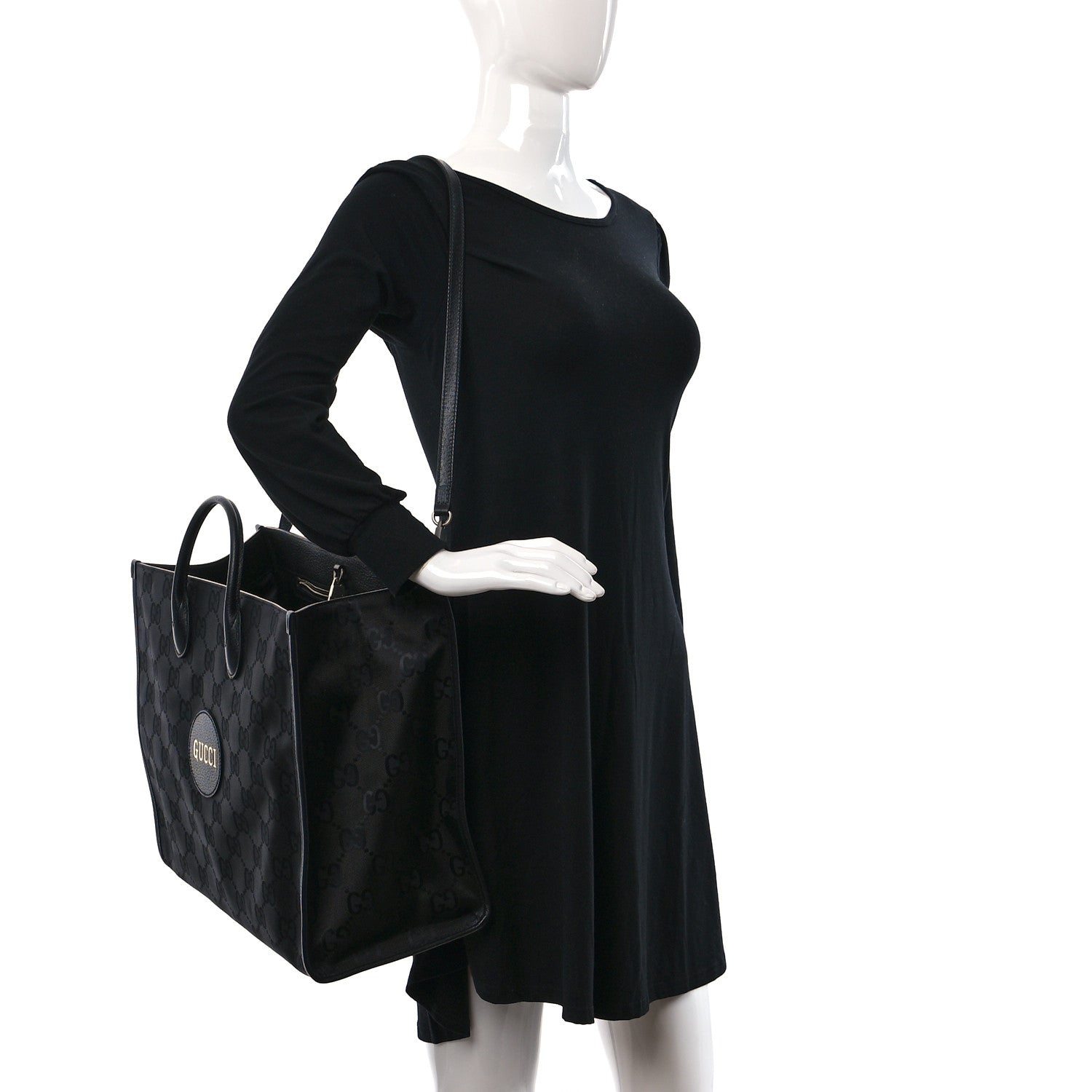 Gucci Econyl Nylon Monogram Large Off The Grid Tote Bag Black 2 of 10