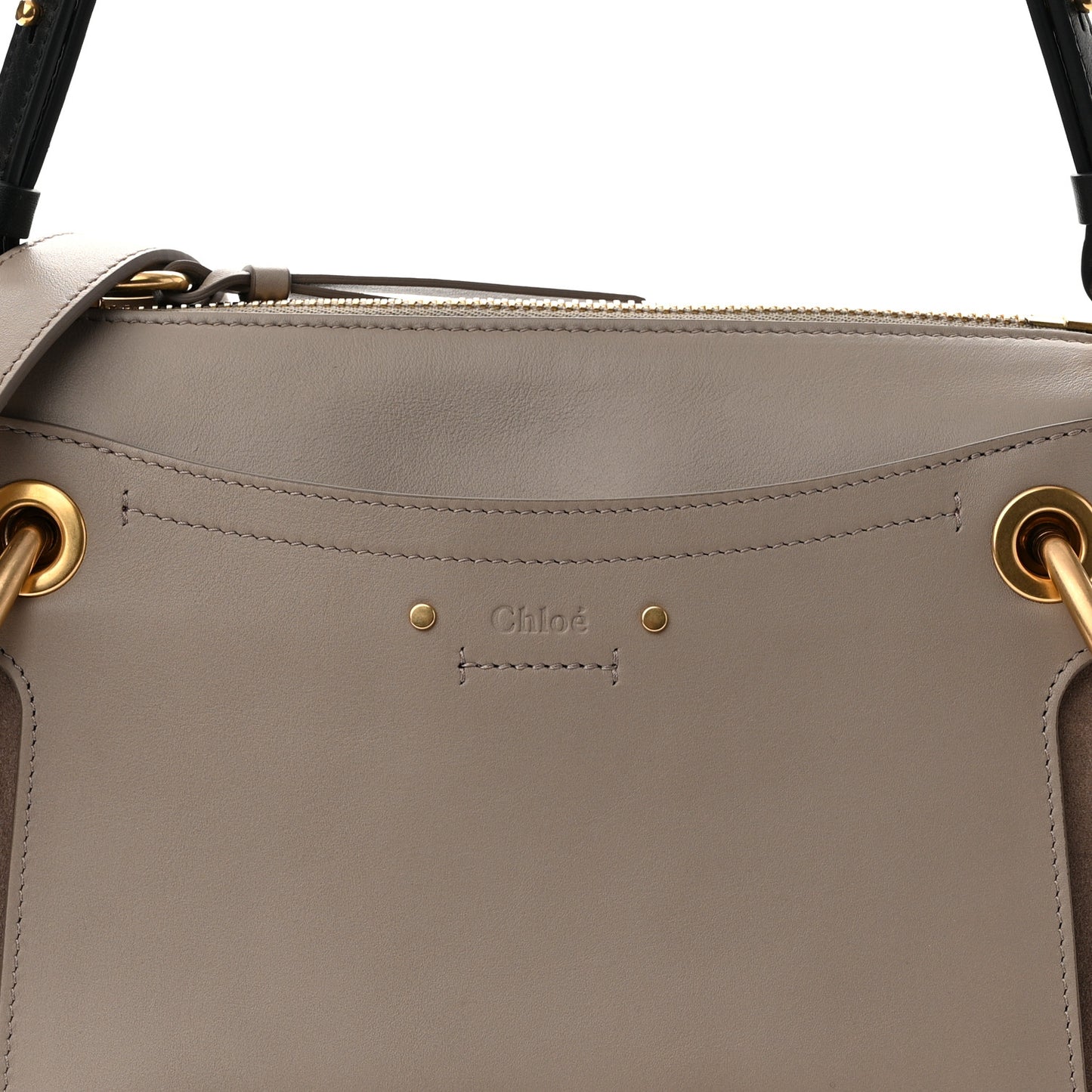 Calfskin Suede Small Roy Bag Motty Grey