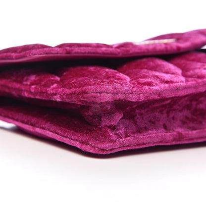 Balenciaga Crushed Velvet Crystal Mattress Quilted BB Wallet On Chain Fuchsia 9 of 11