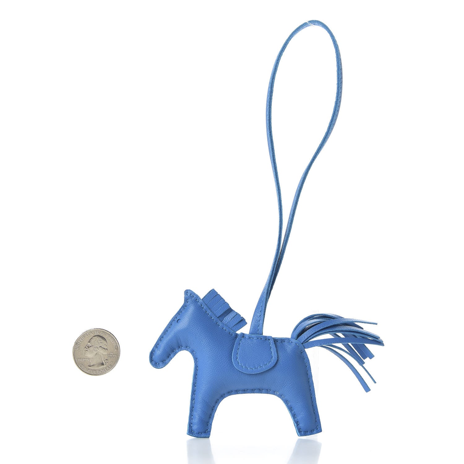 Hermes Milo Lambskin Grigri Rodeo Horse Bag Charm PM Bleu Zanzibar 2 of 5