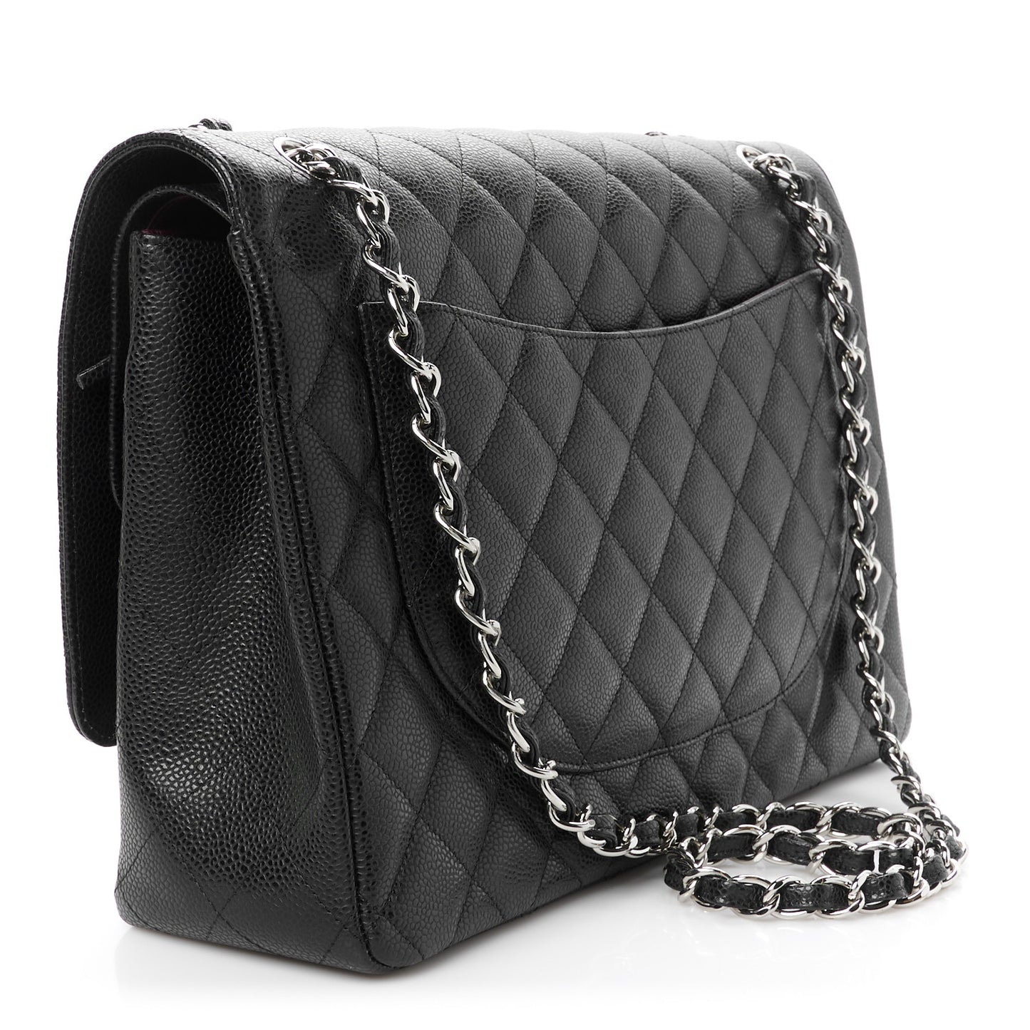 Caviar Quilted Maxi Double Flap Black