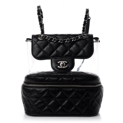 Chanel Crumpled Calfskin PVC Quilted Backpack Black 1 of 9