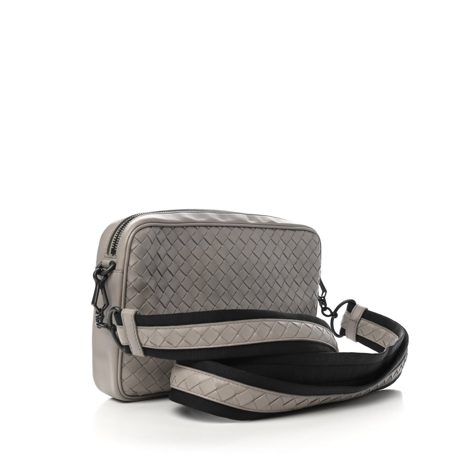 Bottega Veneta Nappa Intrecciato Nylon Leggero Crossbody Dark Cement 2 of 4