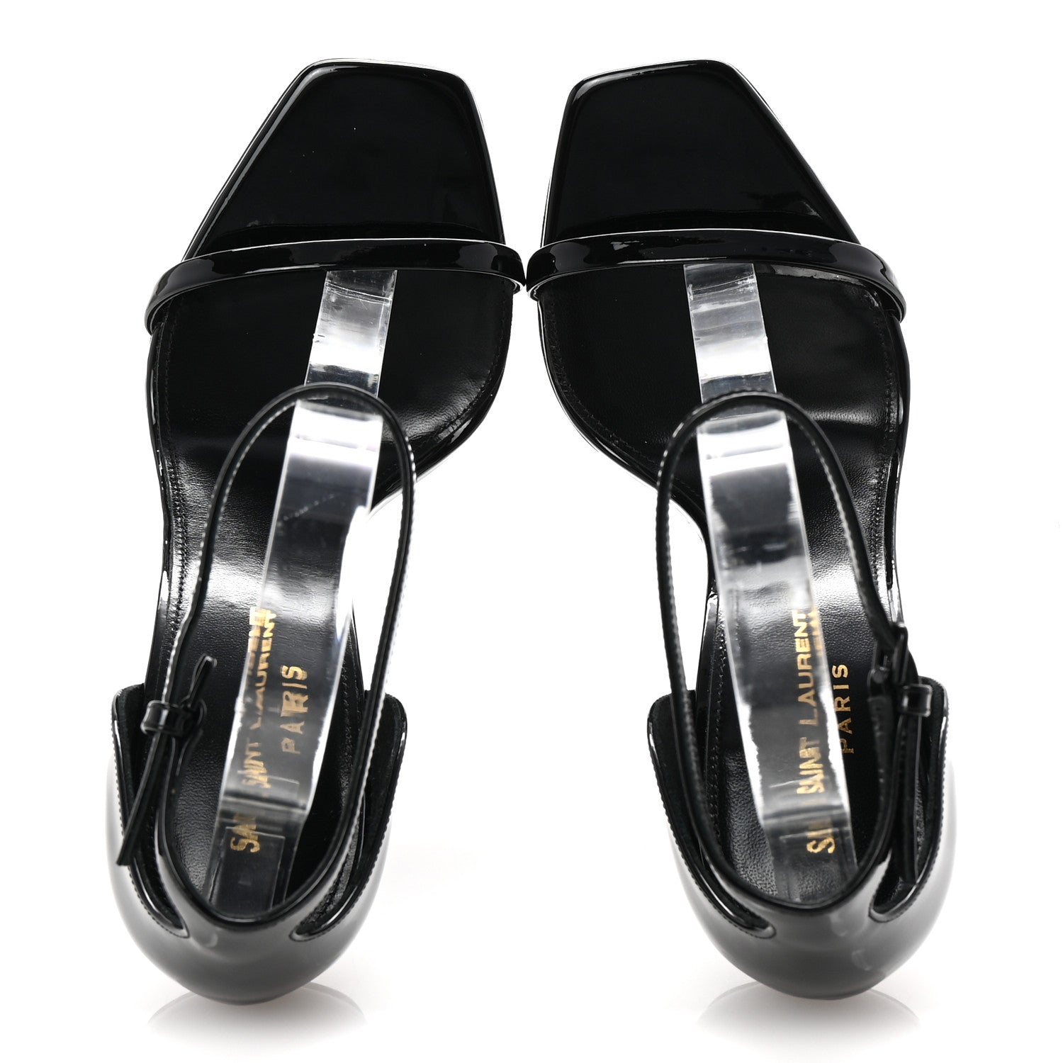 Saint Laurent Patent Calfskin Opyum 110 Sandals 37 Black 2 of 10