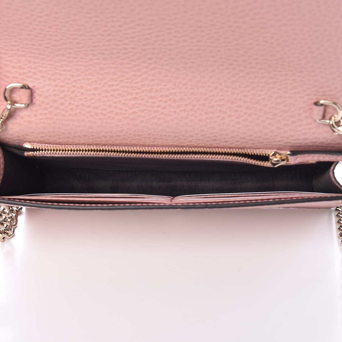 Dollar Calfskin Medium Betty Chain Wallet Soft Pink