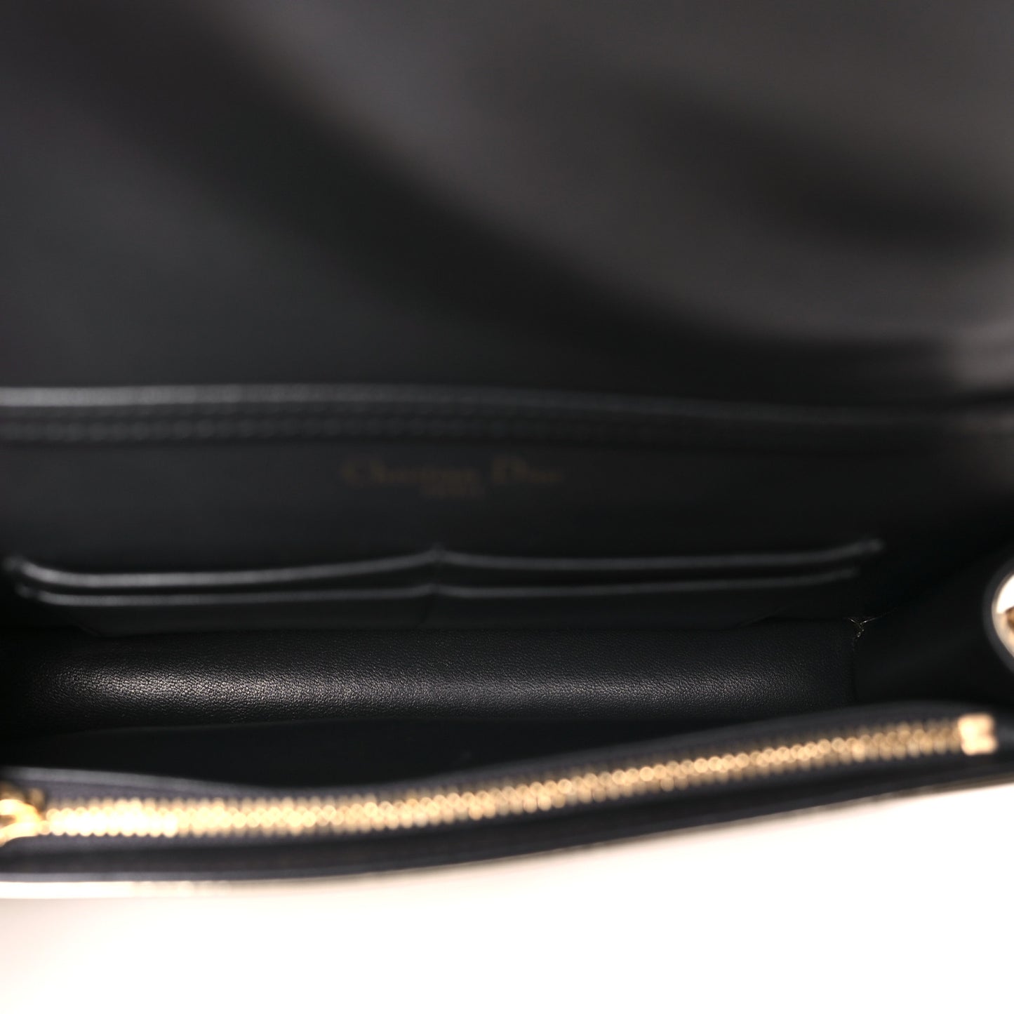 Metallic Patent Micro-Cannage Diorama Wallet on Chain Pouch Gold