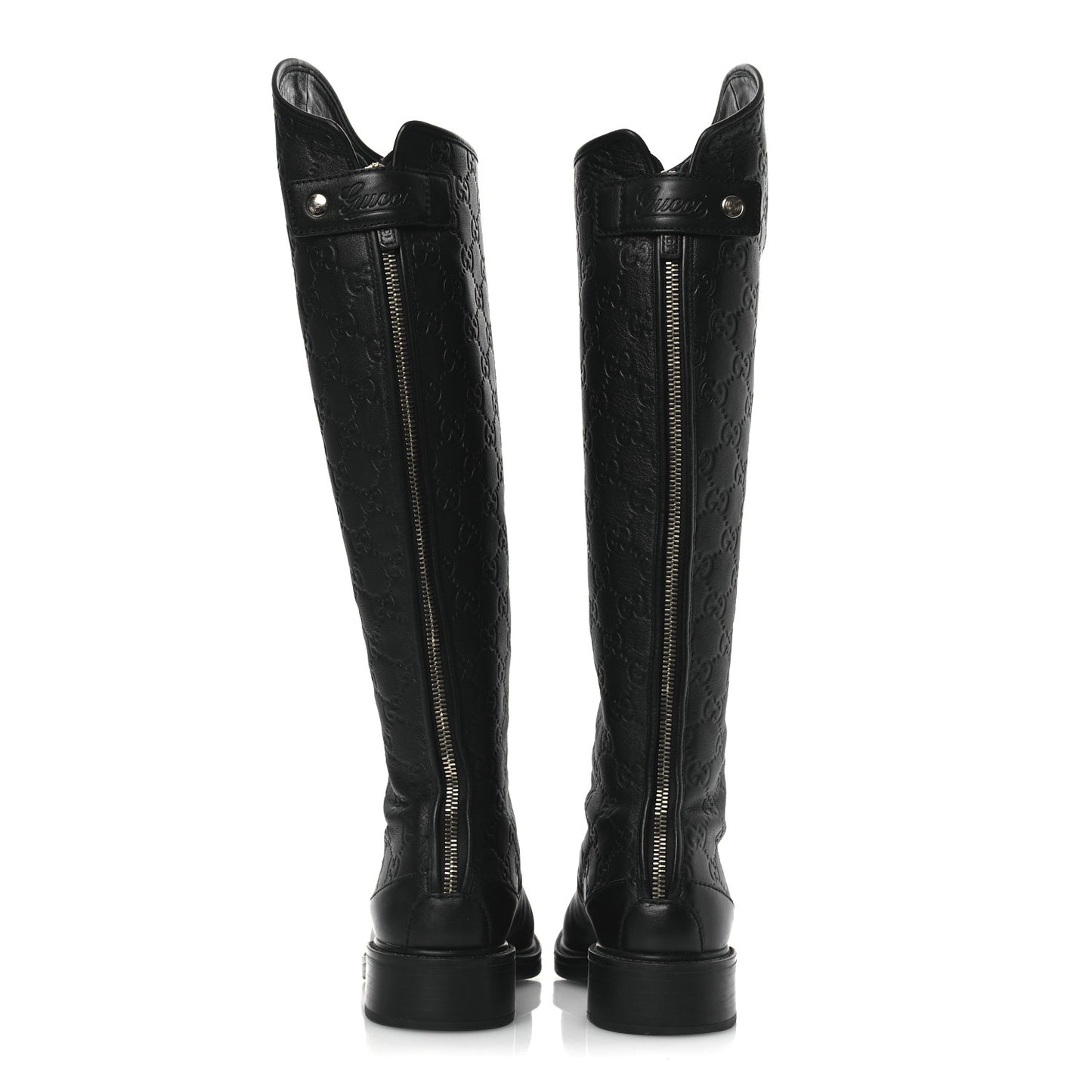 Guccissima Calfskin Miro Soft Knee High Riding Boots 35.5 Black