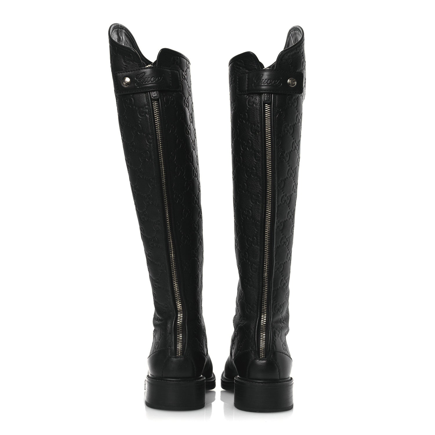 Gucci Guccissima Calfskin Miro Soft Knee High Riding Boots 35.5 Black 6 of 10