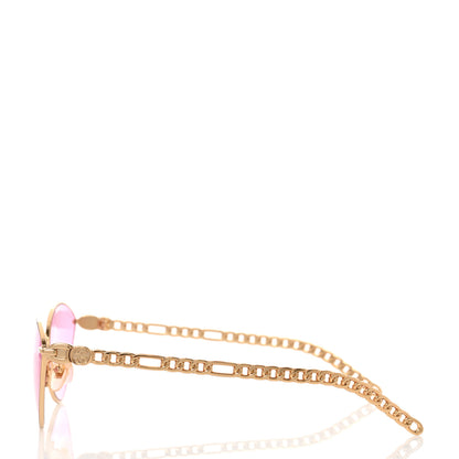 Gucci Metal Chain Cat Eye GG0977S Sunglasses Havana Pink 3 of 7