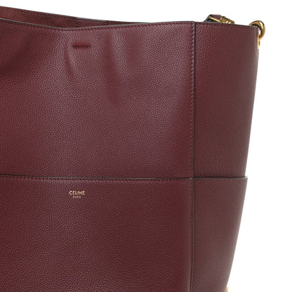 Celine Soft Grained Calfskin Sangle Bucket Bag Burgundy 7 of 13