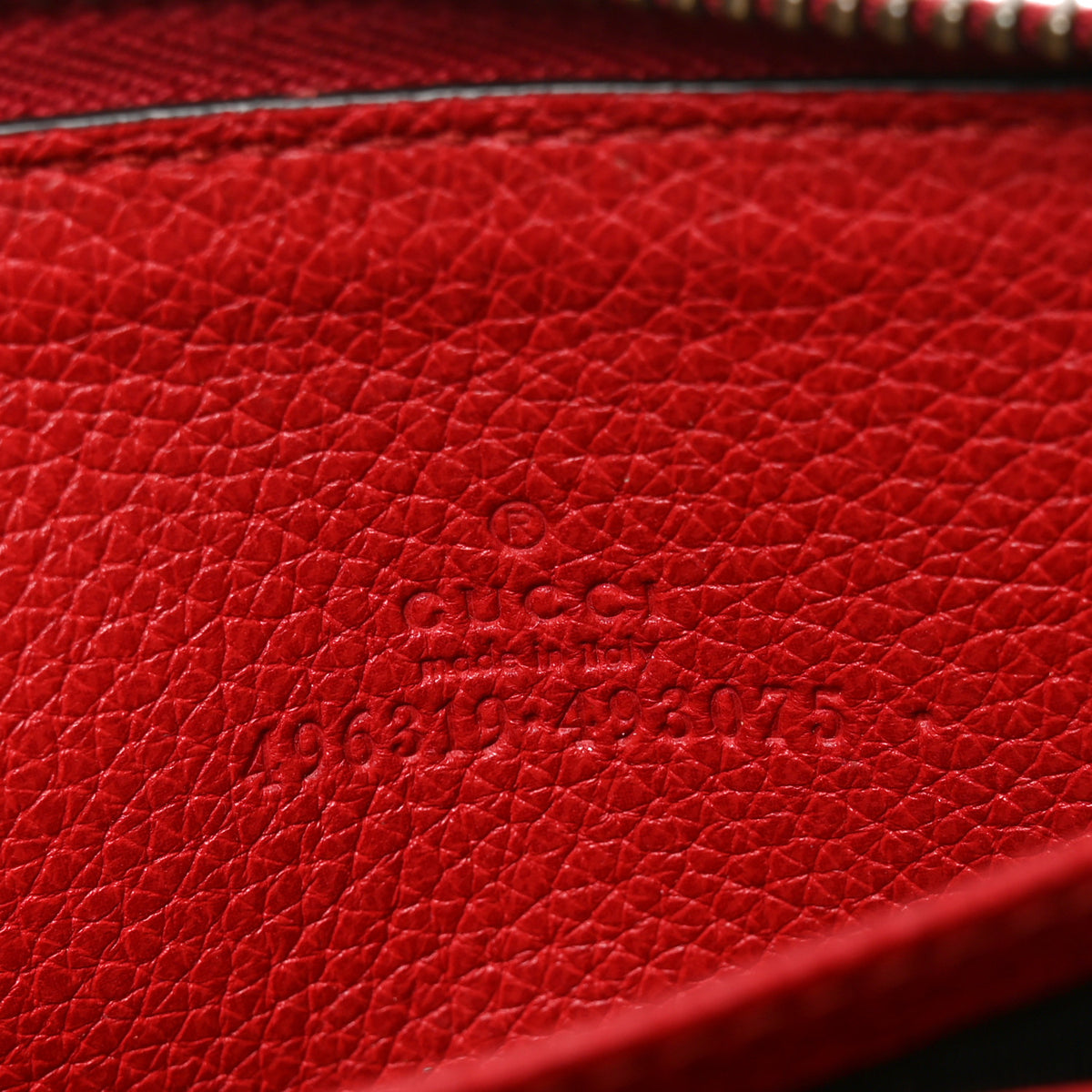 Gucci Calfskin Logo Zip Around Card Case Hibiscus Red 6 of 6
