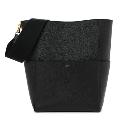 Celine Soft Grained Calfskin Sangle Bucket Bag Black 1 of 13