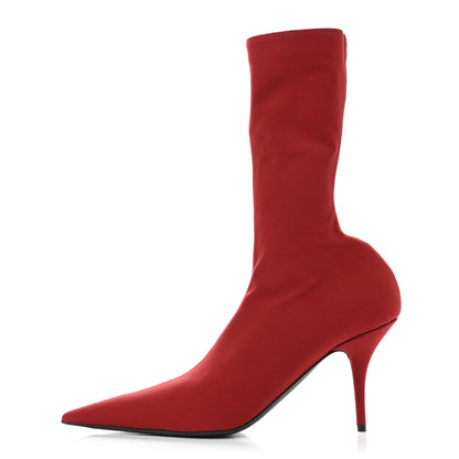 Balenciaga Jersey Crepe Extreme Pointed Toe Knife Booties 41 Rouge 1 of 8