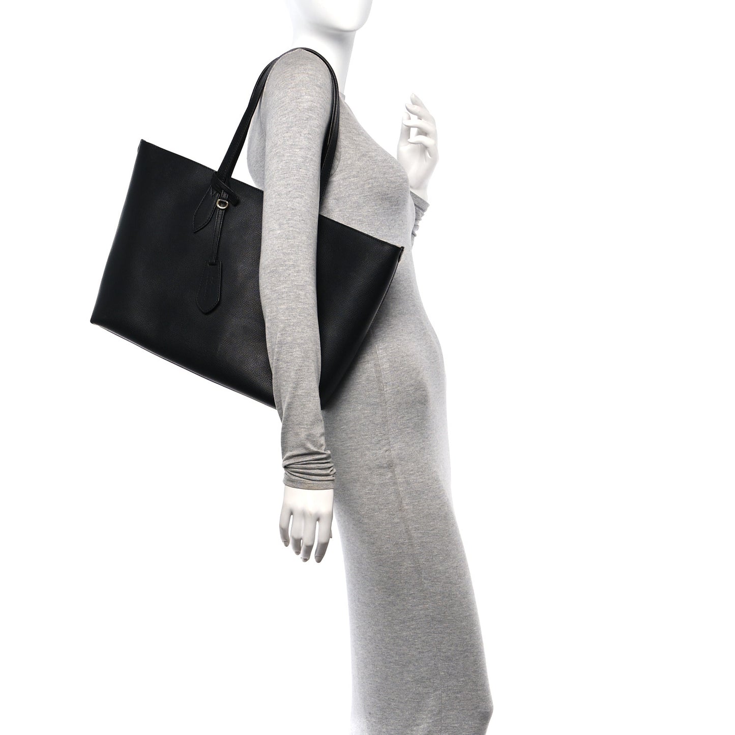 Grainy Calfskin Haymarket Check Medium Ardwell Zip Tote Black