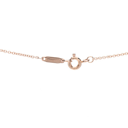 Tiffany 18K Rose Gold Diamond Fleur de Lis Key Bar Pendant Necklace 4 of 4
