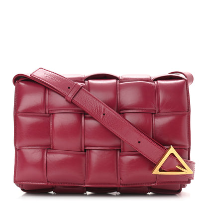 Bottega Veneta Paper Calfskin Maxi Intreccio Padded Cassette Crossbody Bag Amaranto 1 of 9