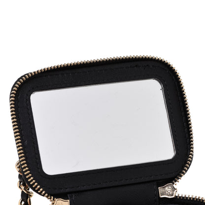 Chanel Lambskin Quilted Top Handle Mini Vanity Case With Chain Black 6 of 9