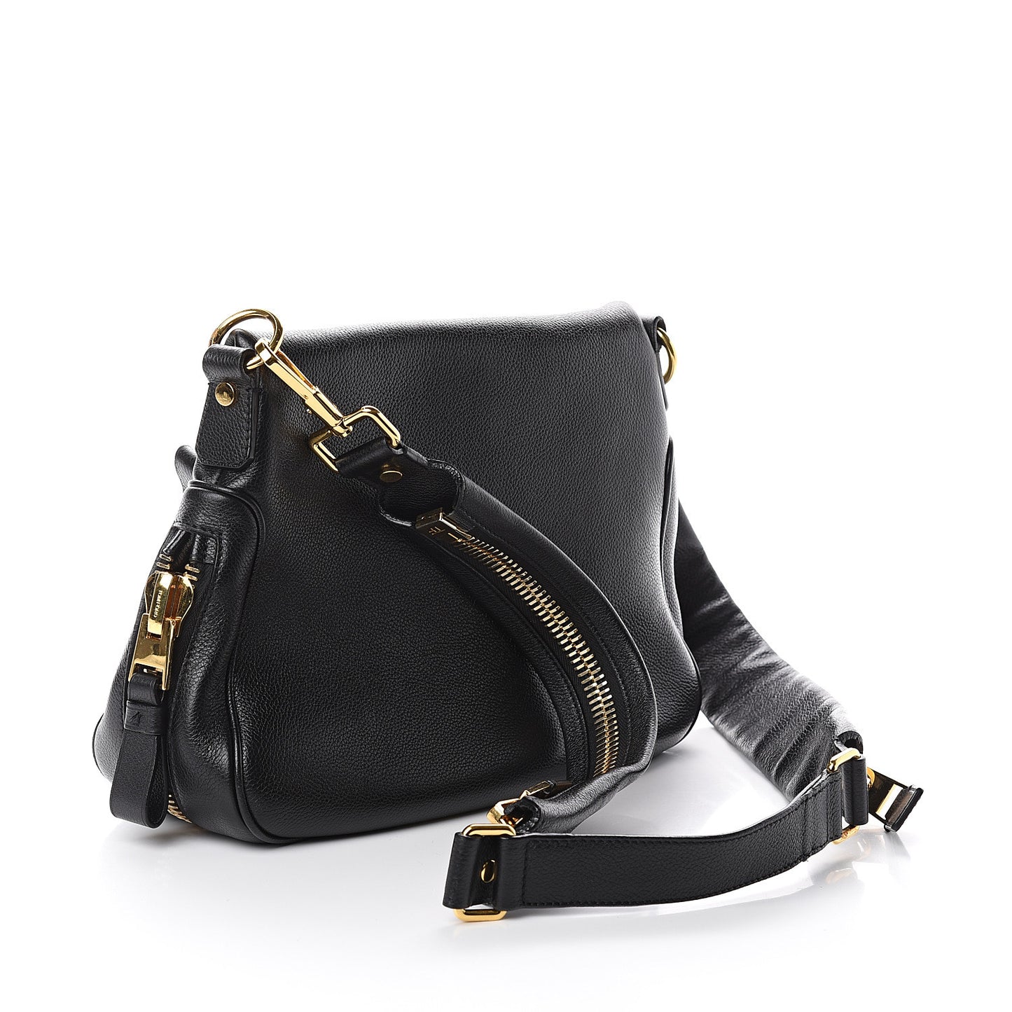 Grained Calfskin Medium Jennifer Crossbody Bag Black