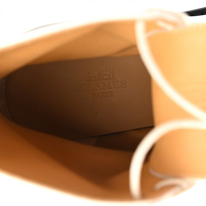 Hermes Glossed Calfskin Funk Ankle Boots 37.5 Beige Glaise 7 of 9