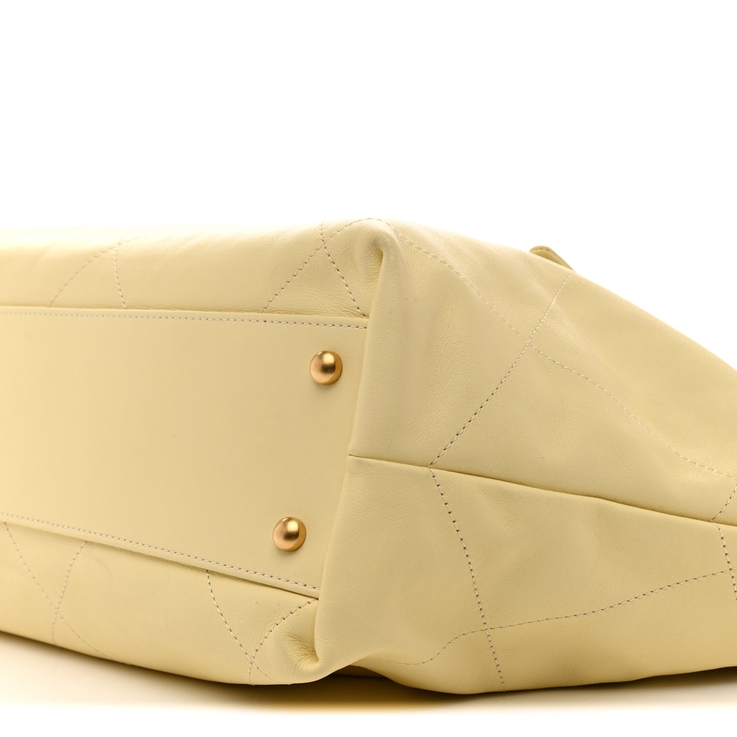 Calfskin Quilted Maxi Shopping Bag Light Yellow
