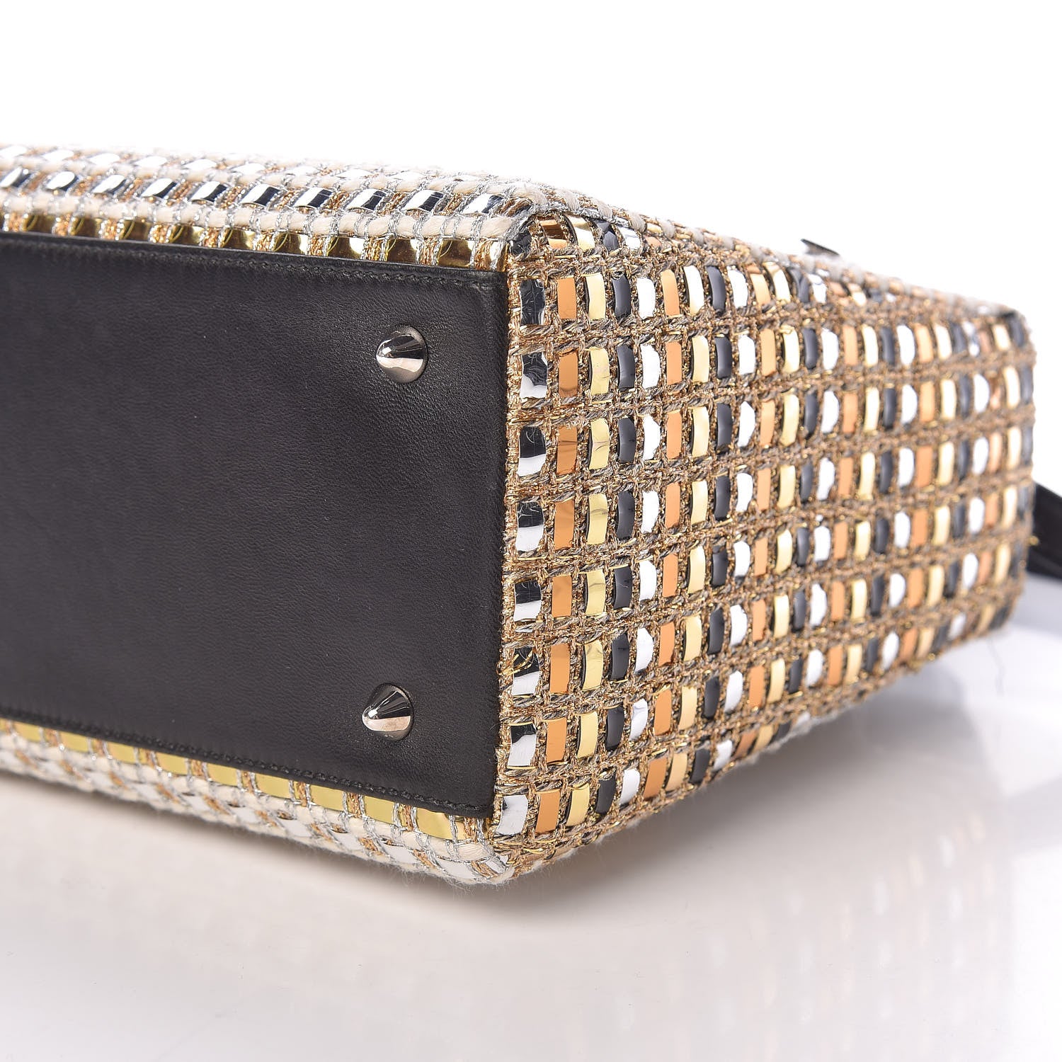 Christian Dior Metallic Tweed Medium Lady Dior Silver Gold 9 of 10