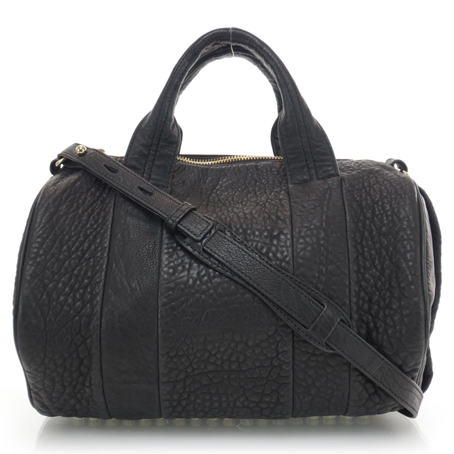 Leather Rocco w Gold Hardware Black