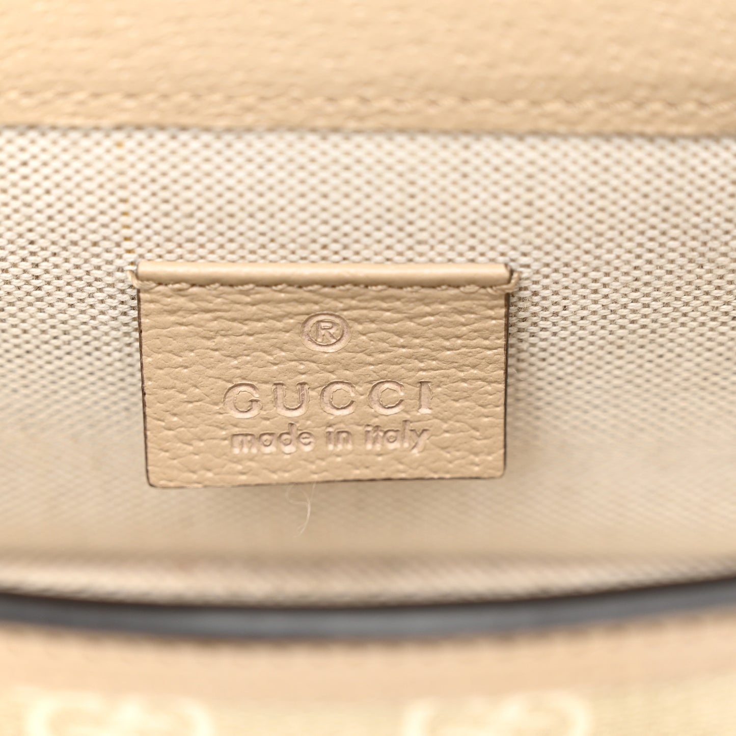 GG Supreme Monogram Textured Dollar Calfskin Mini Horsebit 1955 Shoulder Bag Beige Mystic White Oatmeal
